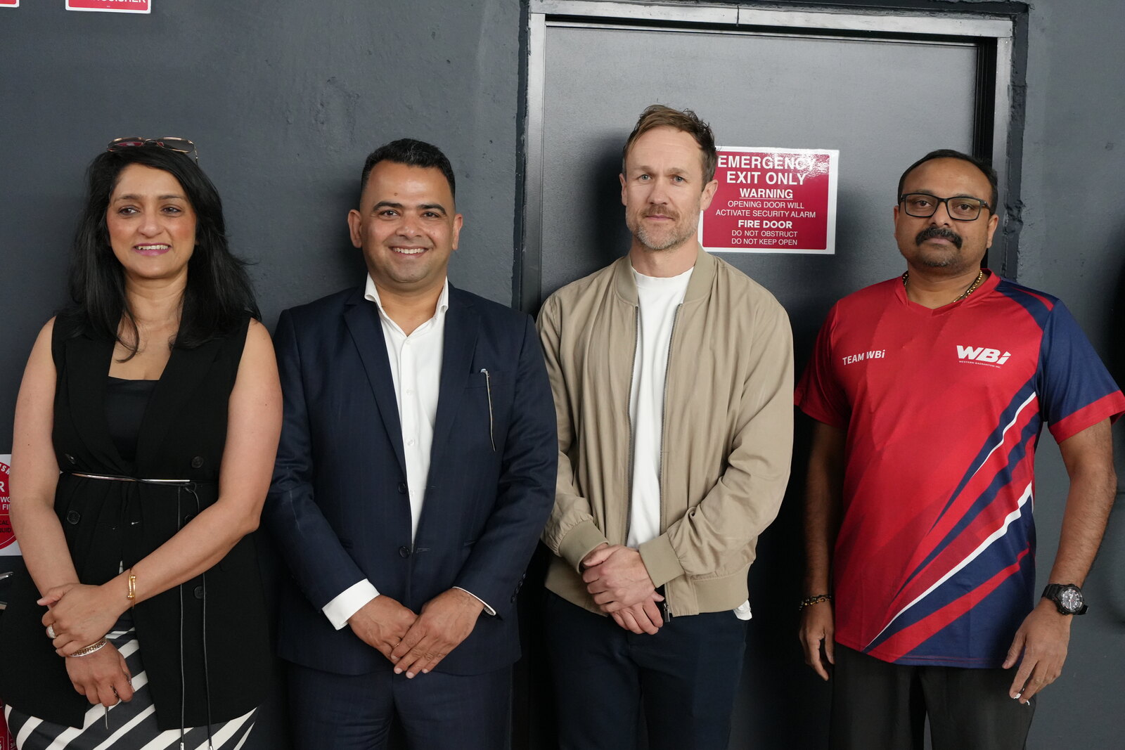 The Agents representatives, tournament chief guest and WBi president together at the WBi Flagship Doubles Tournament 2026