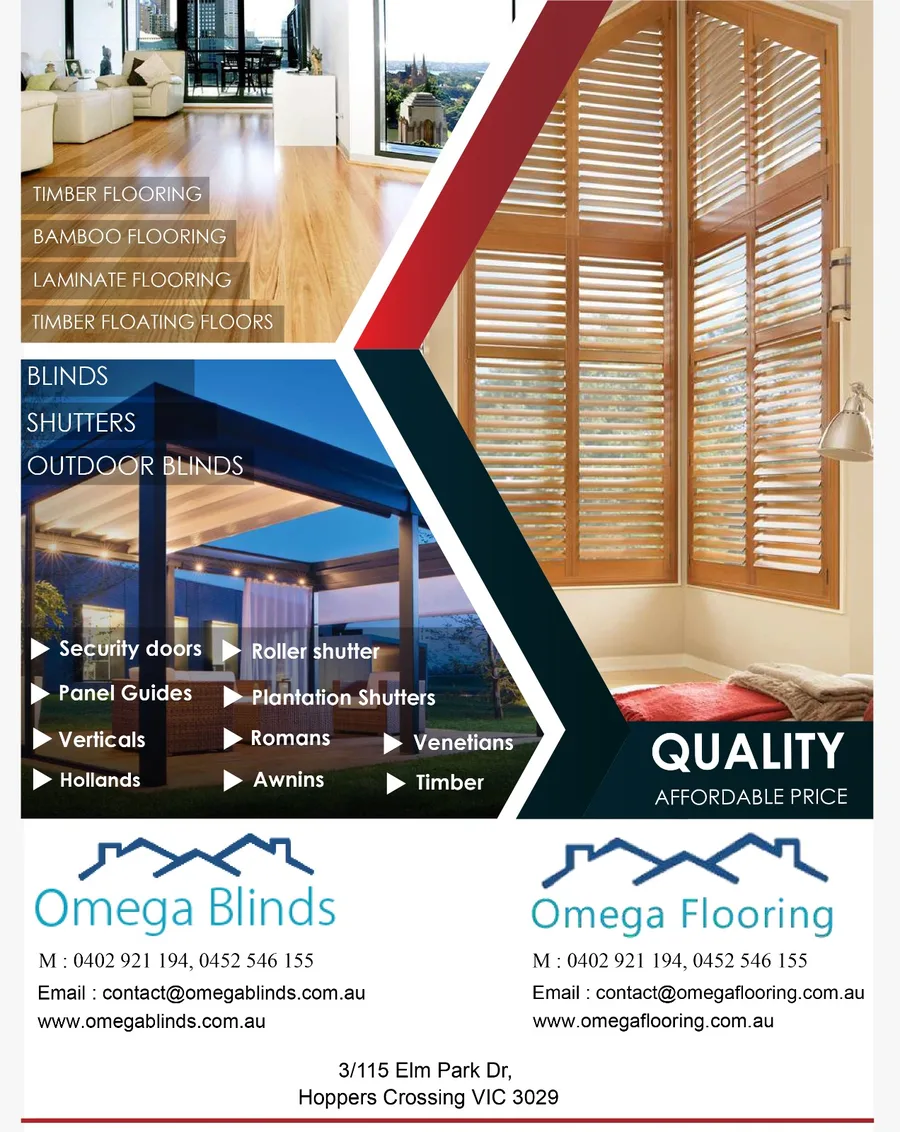 Omega Blinds and Flooring product showcase